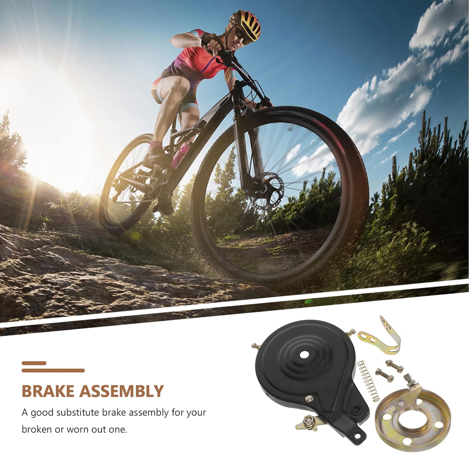 Bike Brake Rear Assembly Kit Electric Motorcycle Accessory Durable Rear Brake Replacement Compact Design for Cycling Parts