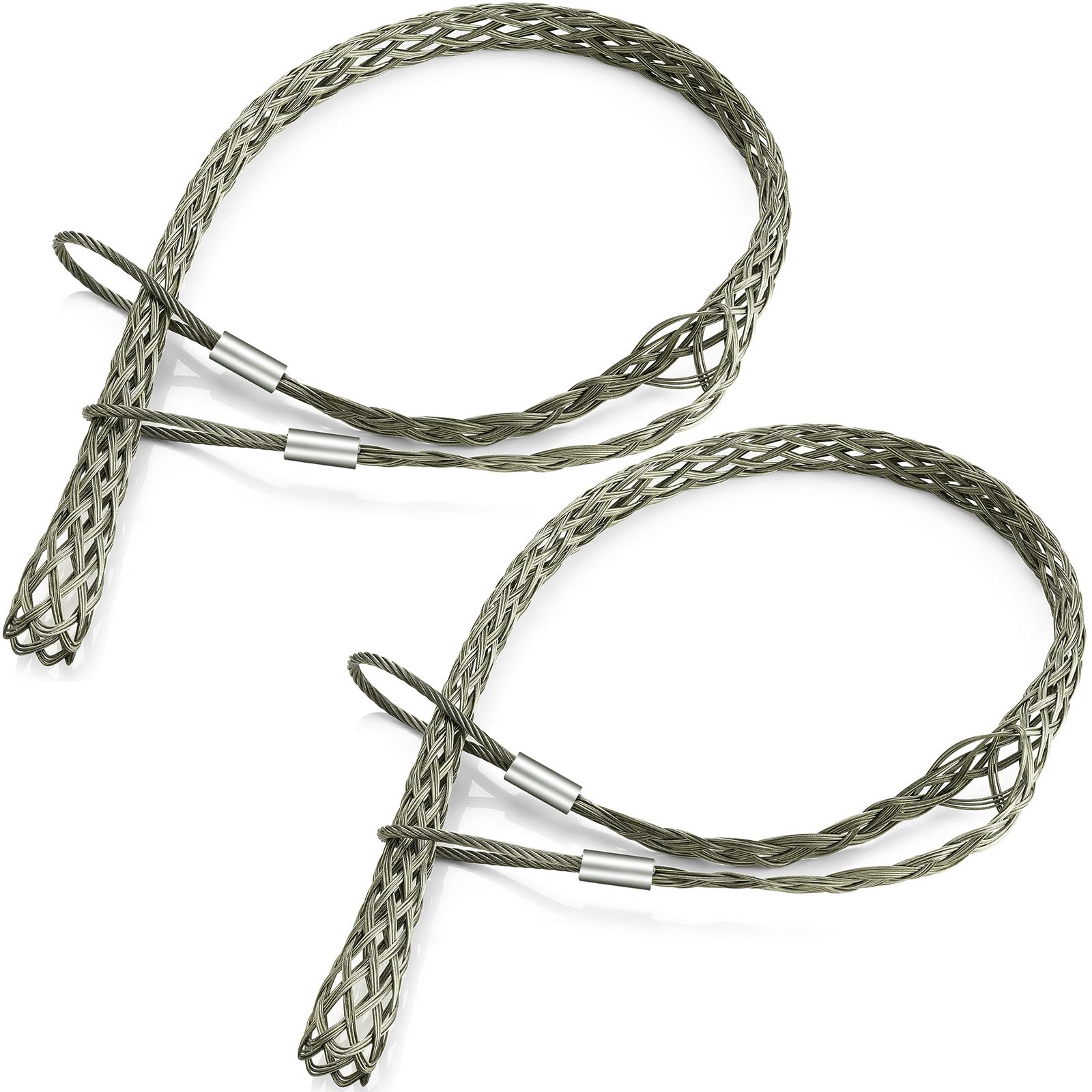 QUARKZMAN Kabelziehsocken Aus Edelstahl | 80 Cm Länge Für 37-50 Mm Kabel | Doppelseitiger Zuggriff