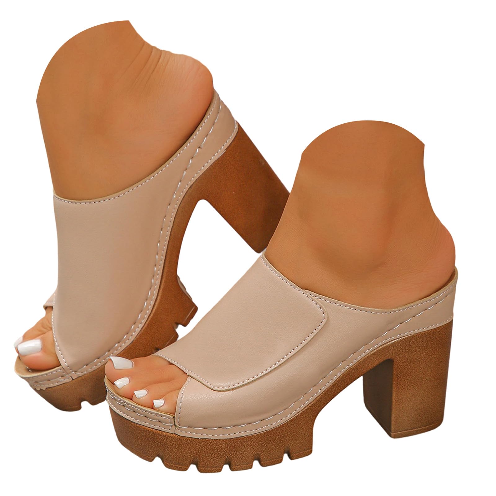 Womens Wedge Sandals 2026 Summer Fashion Closed Toe Comfortable Sandals Womens Breathable Slip On Beach Boho Block Heel Slippers — view 16