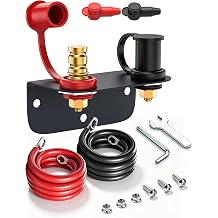 IZTOSS Remote Battery Terminals, 3/8" Stud Battery Jump Post with Mounting Bracket and 47-Inch 6 AWG Cable, 250A Battery Post Relocation Kit for UTV, ATV, Automotive, RV, Truck, Boat, Trailer, Can-am
