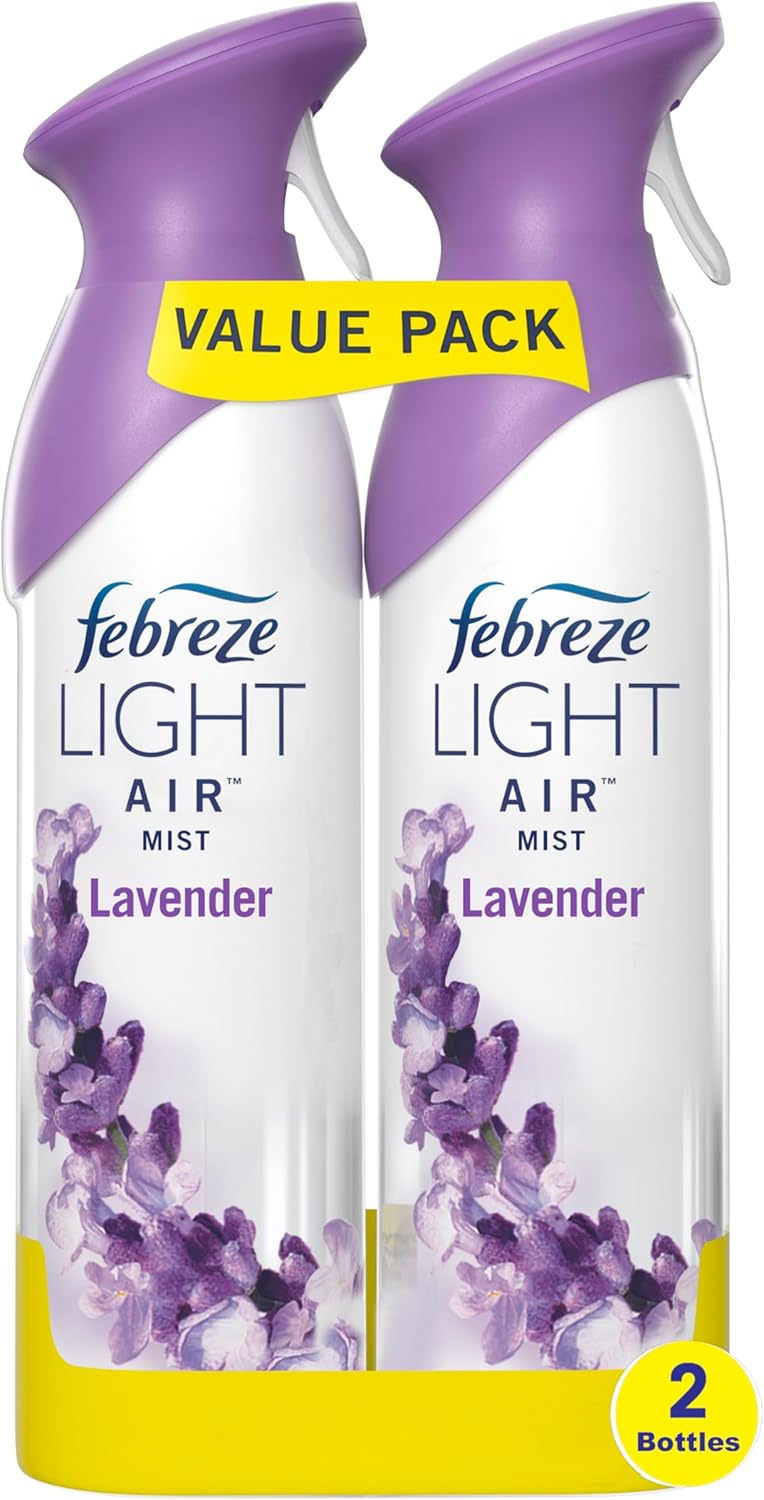 Febreze Air Effects Light Lavender Odor-Fighting Air Freshener Spray, 8.8oz Twin Pack for Home, Bathroom & Kitchen