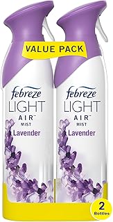 Febreze Air Mist Air Freshener Spray, Odor-Fighting Room Spray, Air Fresheners for Home and Bathroom and Kitchen, Aerosol Can, Light Lavender Scent, 8.8oz, 2 Count