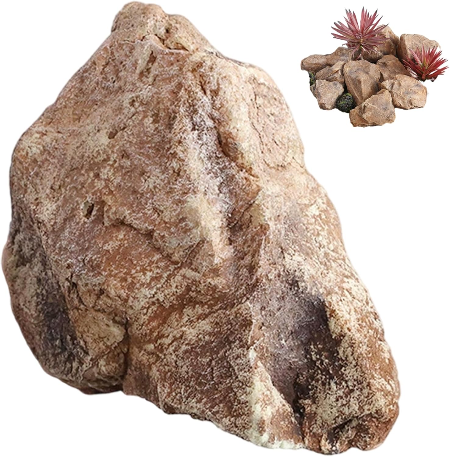 Landscape Rocks 14×11×9in Artificial Foam Faux Stone Natural Aesthetic Rocks for Outside Garden Well Cover