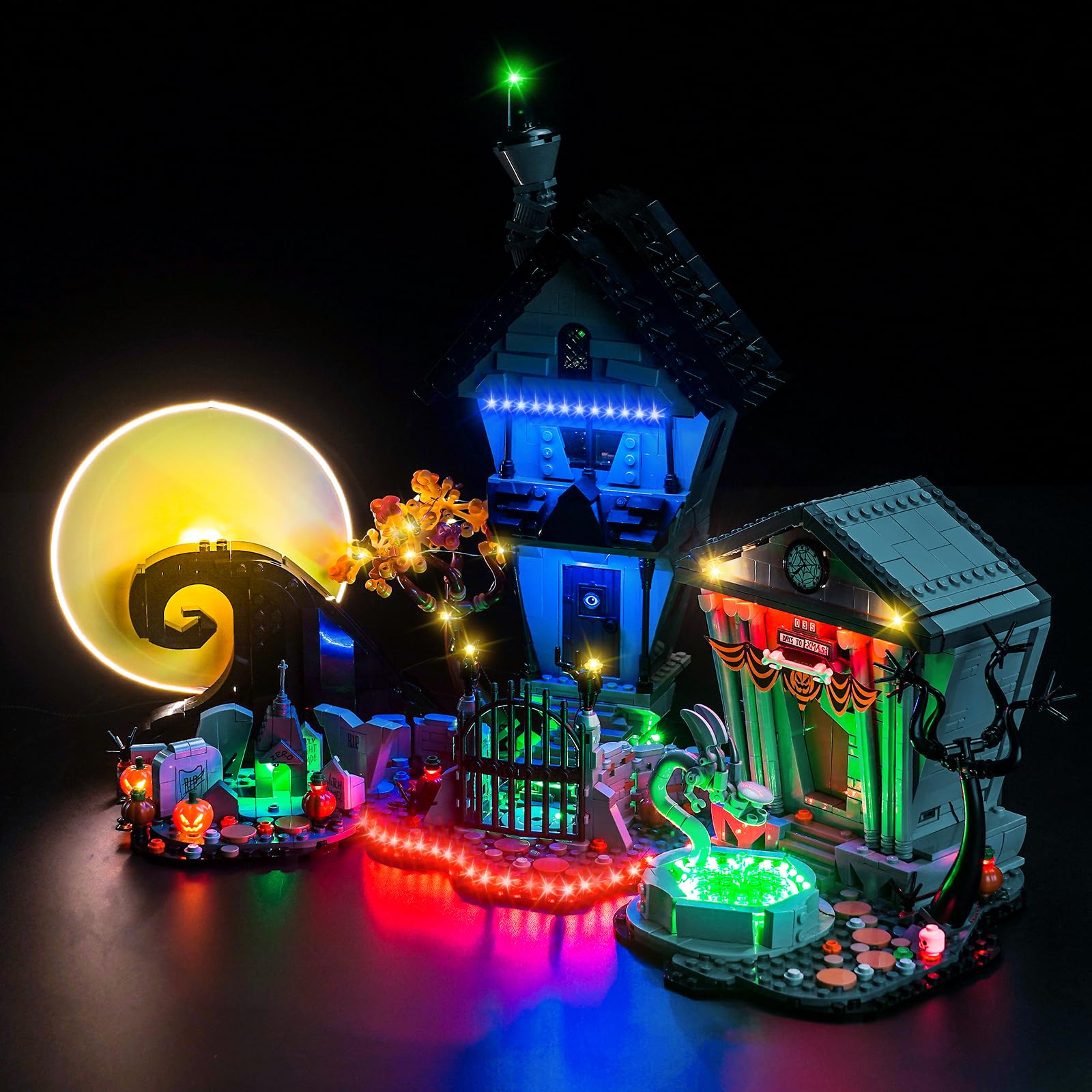 BrickBling LED Light Compatible with Lego Tim Burton's The Nightmare Before Christmas 21351, Halloween Décor Lighting Kit (No Model Included) (Upgraded Version Light)