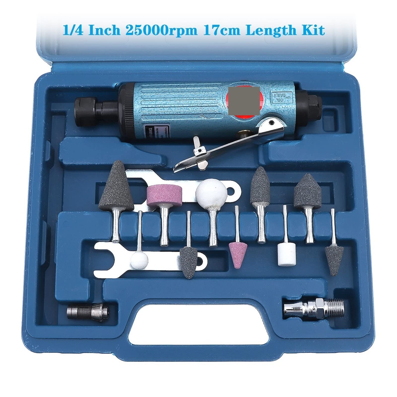LNHHG TR-4168 22000rpm 1/4 Inch Large Pneumatic Grinder Machine Air Grinding Machines For Engraving Tire Repair Polish(17cm 25000rpm Kit)
