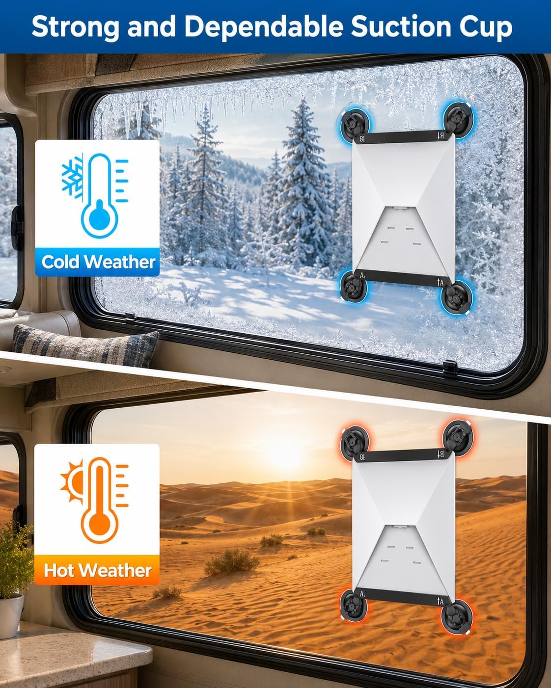 Starlink Mini Mount, Starlink Mini Suction Cup Mount for Car Window & Sunroof, Strong Vacuum Holder with Anti-Slip Design, Secure Starlink Mini Accessories for RV, Truck, Boat & Outdoor Travel
