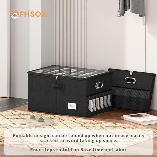 Miniatura 8 de Organizador de zapatos para armario, contenedores de almacenamiento para 18 pares, contenedores plegables de almacenamiento de zapatos con cubierta