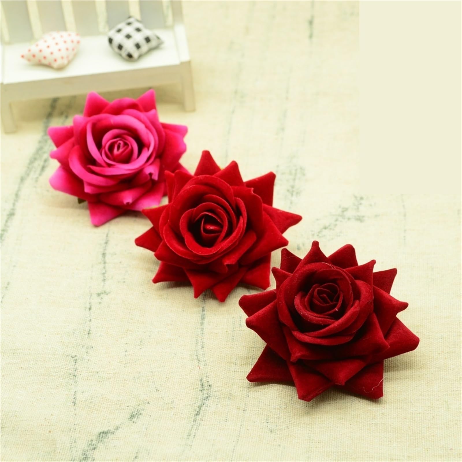Künstliche Blumen, Festival, Auto, Heimdekoration, Hochzeit | 30/100 Stück Brautaccessoires DIY Kunstkranz Geschenk Seidenrosen(Color-10,100PCS)