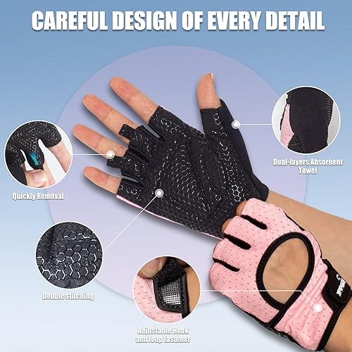 Miniatura 2 de RIGWARL Guantes de entrenamiento, guantes de fitness ligeros con protección completa de la palma y excelente agarre para hombres y mujeres, guantes