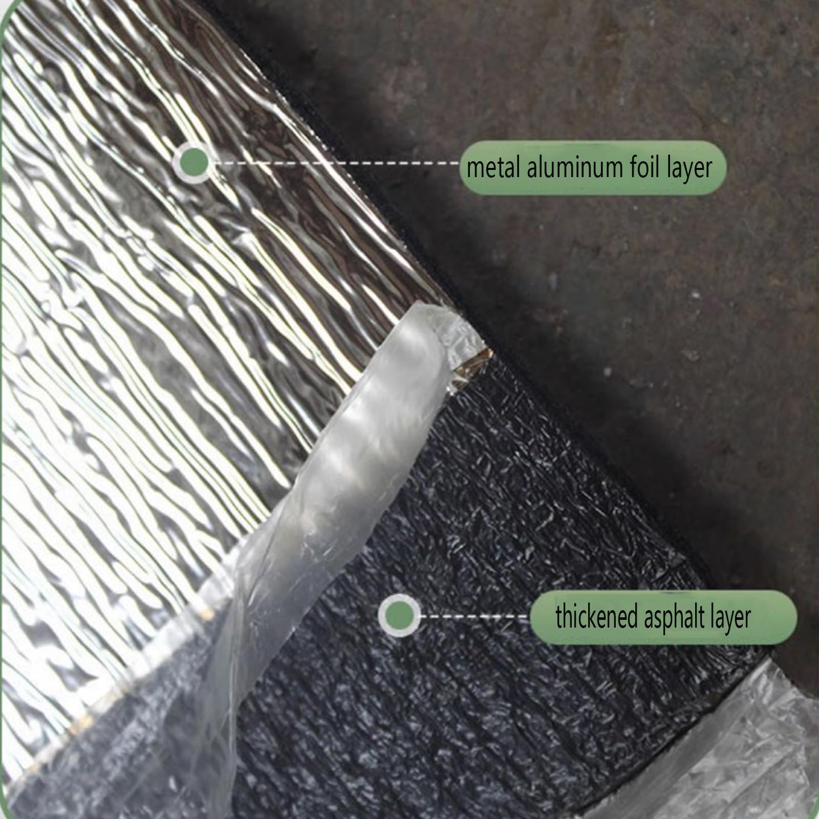 Cinta de asfalto autoadhesiva, cinta bituminosa, cinta de papel de aluminio, cinta de sellado de protección UV, resistente al agua, parche para agujeros y grietas, aislamiento térmico, para fugas en