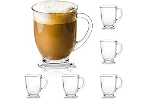 Experience the Clarity with Our 15oz/450ml Glass Coffee Mugs