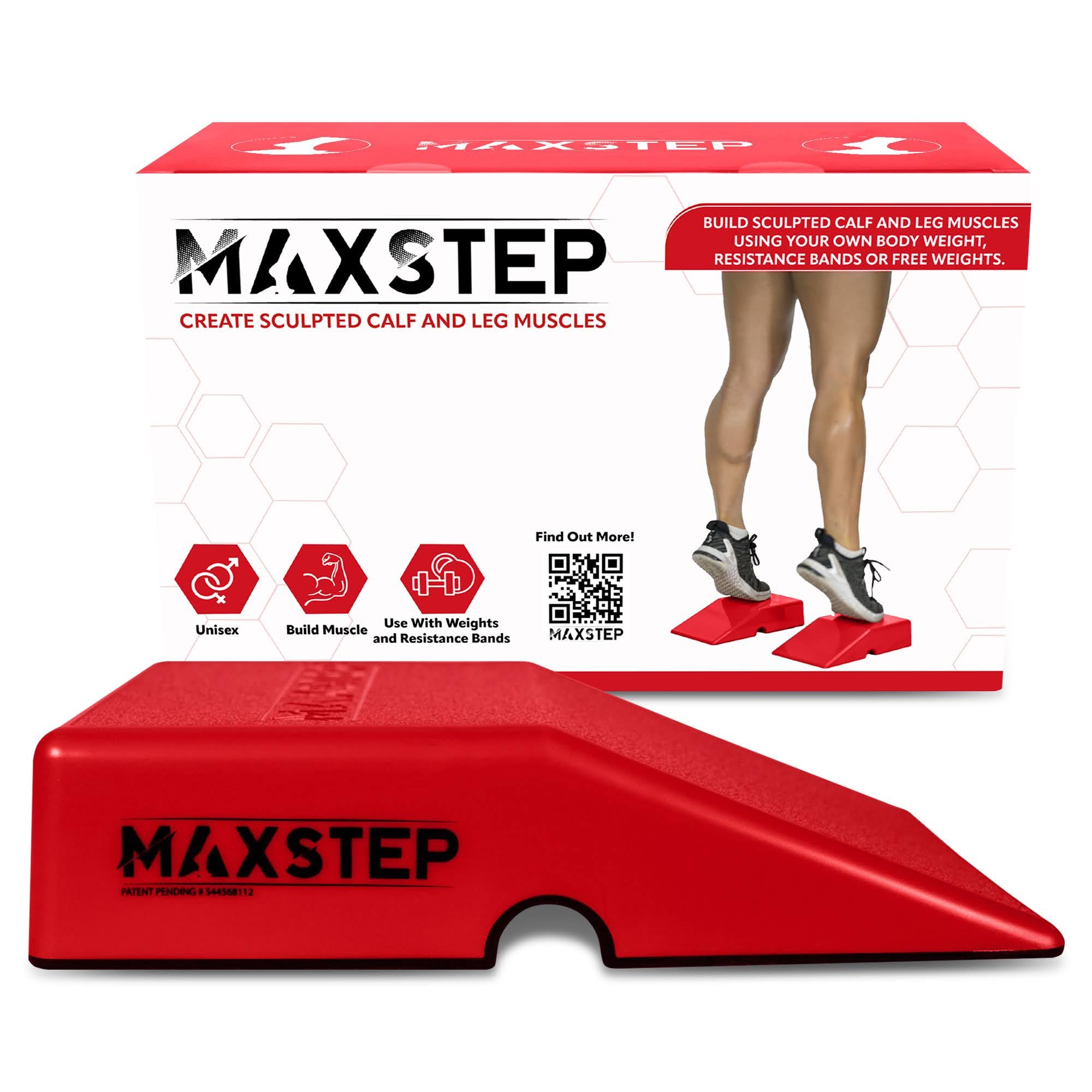 MaxStep Calf and Leg exercise tool, Lightweight Exercise Stepper, Use with Exercise Bands. MaxStep Pantented exercise tool for Exercising Calves and
