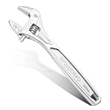 WORKPRO Adjustable Wrench&comma; 8-inch Heavy Duty Spanner with Inch&sol;Metric Scale&comma; Premium Cr-V Steel&comma; Chrome Plated
