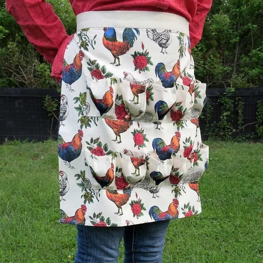 Egg Collecting Apron with 12 Deep Pockets Gathering Holding Farmhouse Fresh Eggs for Chicken Hen Duck Goose - Image 7