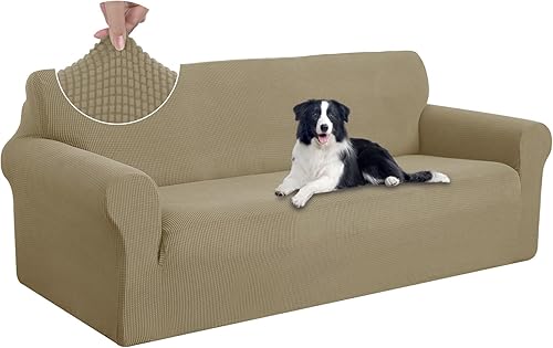 Miniatura 55 de U-NICE HOME Funda elástica para sofá de 2 plazas, funda protectora de muebles para sofá de 2 plazas, apta para mascotas (sofá biplaza, beige)