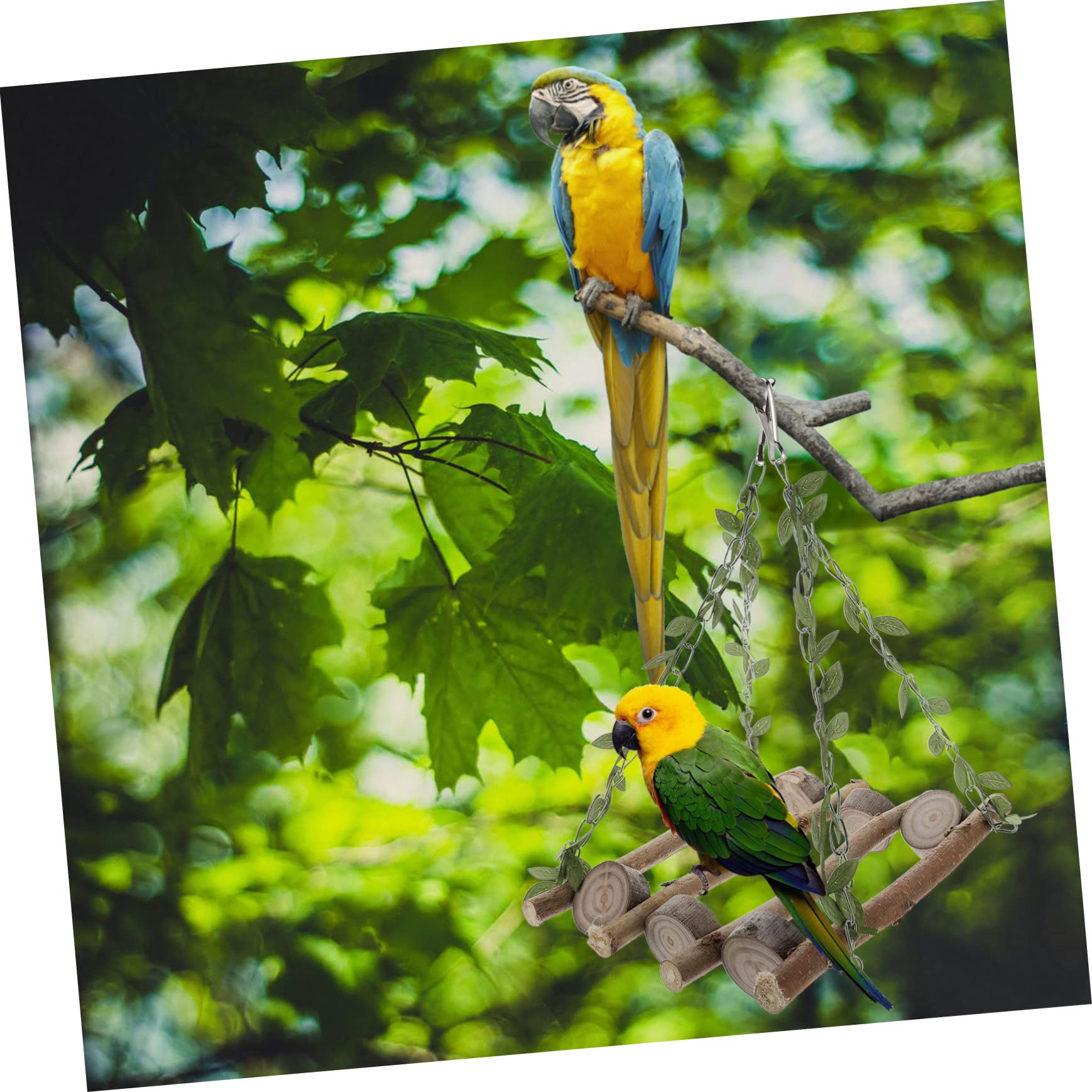 Kisangel 2 Piezas De Juguete para Loros Columpio para Pájaros Soporte para Loros Columpio para Loros Escalera Colgante para Loros Soporte para Pájaros Juguete Colgante De Madera