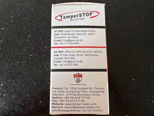 Miniatura 10 de 1 rollo de cinta de embalaje de seguridad 100% total a prueba de manipulaciones (2 pulgadas x 55 yardas x 2 mil, película ultra gruesa "vacía", rojo)