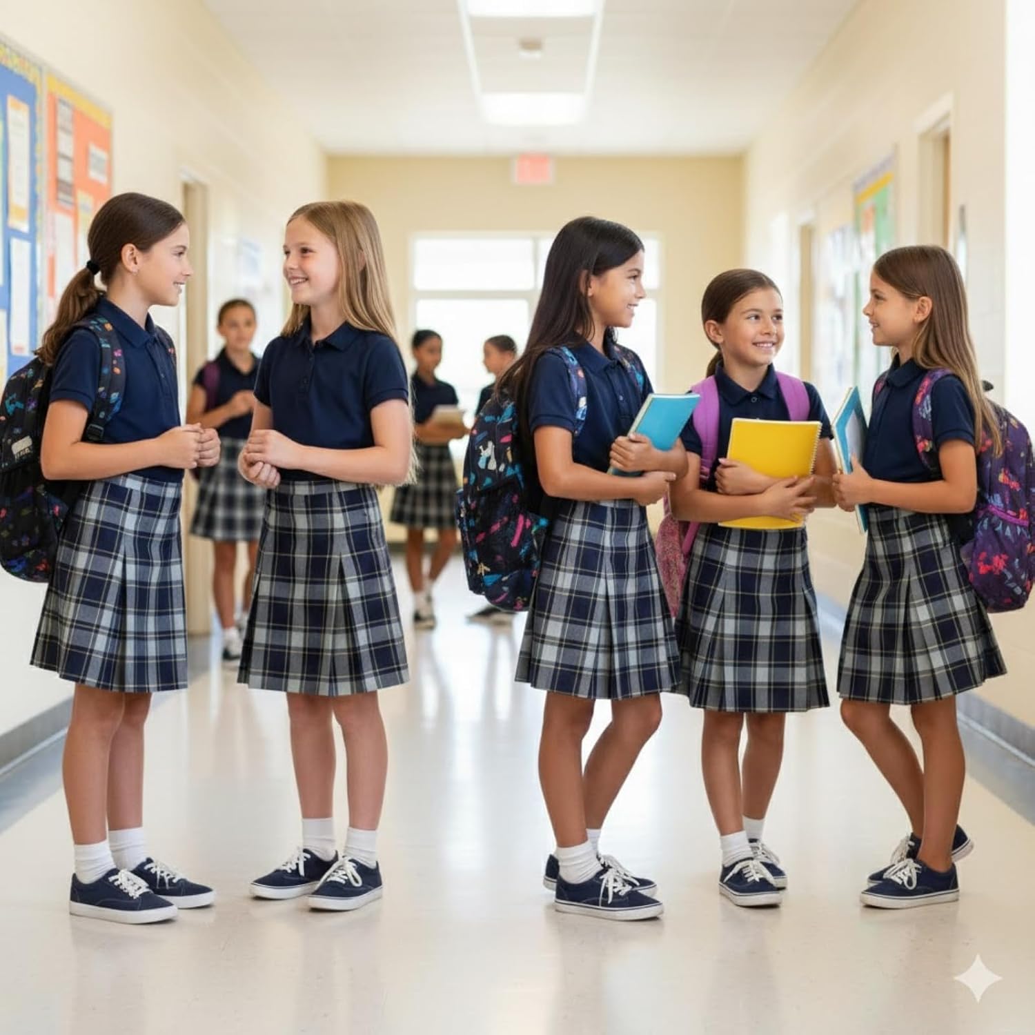 ClassExceed Girls School Uniform Skirt: Below Knee Kick/Box Pleats, Reg/Half Sizes, Wrinkle Resist, Plaids 37 54 55 57 76 80