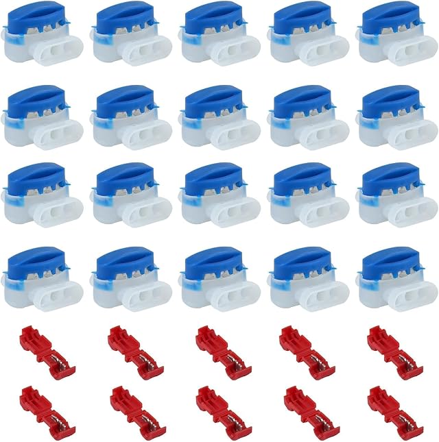 20 Pz Connettori Elettrici Impermeabili, Morsetti per Cavi Elettrici, Connettori Stagni in Gel per Robot Tagliaerba Automatici, Riparazione Cavi Perimetrali, con 10 terminali di collegamento | Morsetti di collegamento con 10 morsetti impermeabili per robot tosaerba