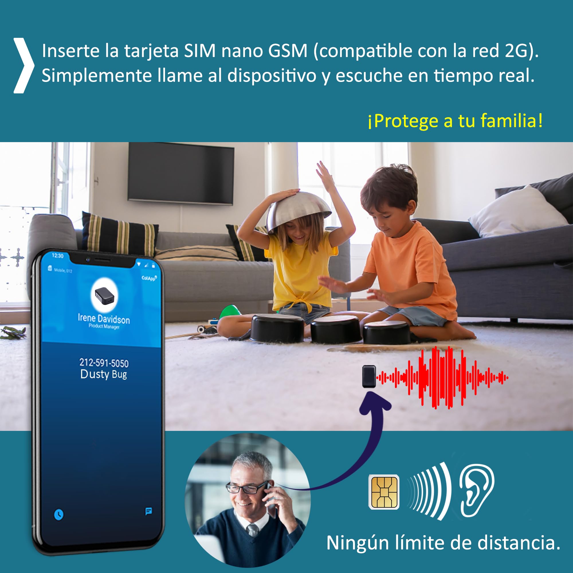 [Actualizado 2025] Pequeños grabadora de Voz espia Dispositivos de Escucha gsm en Tiempo Real, Error gsm espía Te Llama o tú lo Llamas, grabadora espia con Mejora de Voz microfono espia