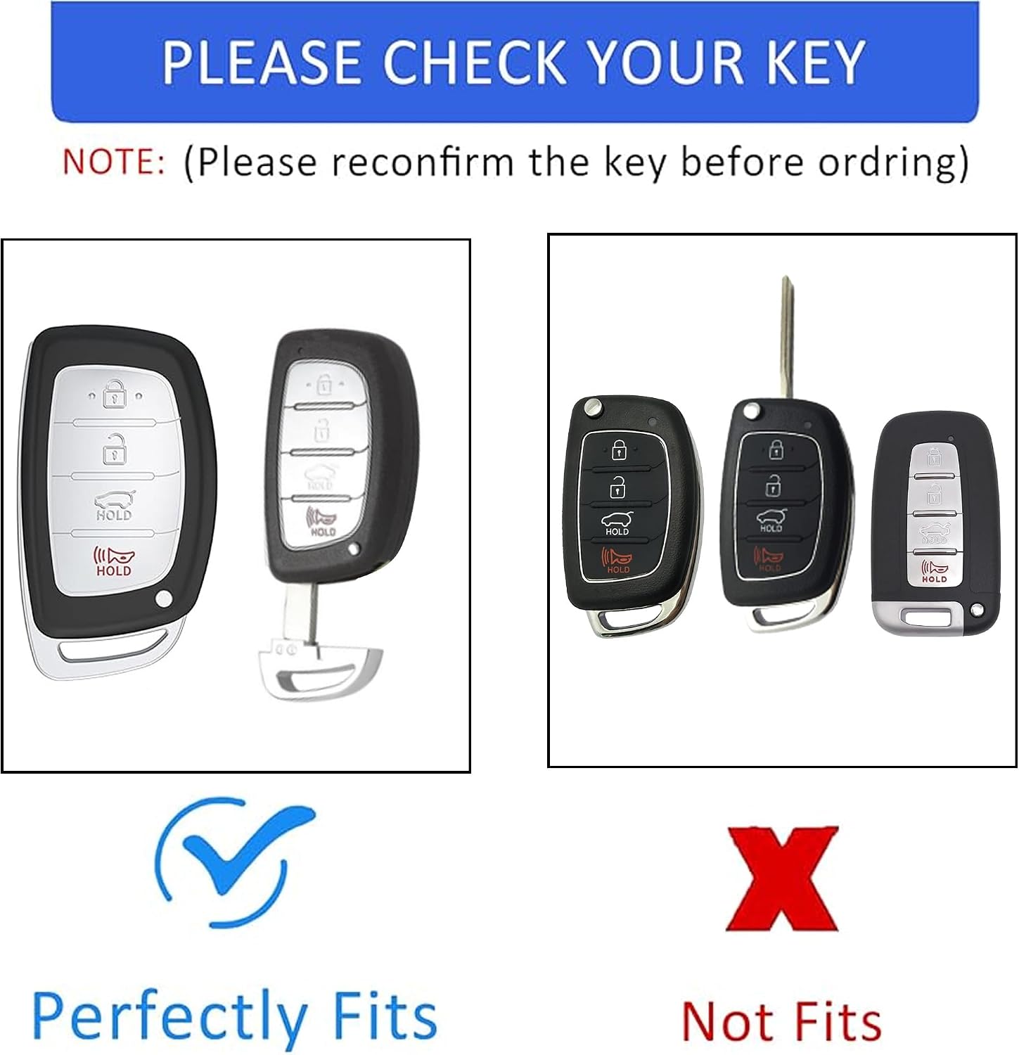 Key Fob Cover with Keychain for 2016-2021 Hyundai Elantra GT Ioniq Sonata Tucson