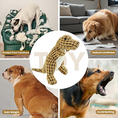 Miniatura 6 de Bzonsmart Juguetes para perros, juguete de peluche chirriante para cachorros pequeños y medianos, lindos juguetes de peluche suaves para la limpieza