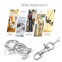 Vista 6 de AMYSPORTS Grillete de cadena resistente de acero inoxidable elevación pasador de carga grillete arco de ancla de anillo marino grilletes tornillo