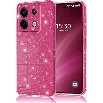 Mobile Phone Case for Xiaomi Redmi Note 13 Pro 5G / Poco X6 Glitter Silicone TPU Anti-Fingerprint Case Shockproof Protective Case Thin and Scratch-Resistant Protective Case for Redmi Note 13 Pro 5G Rose Purple