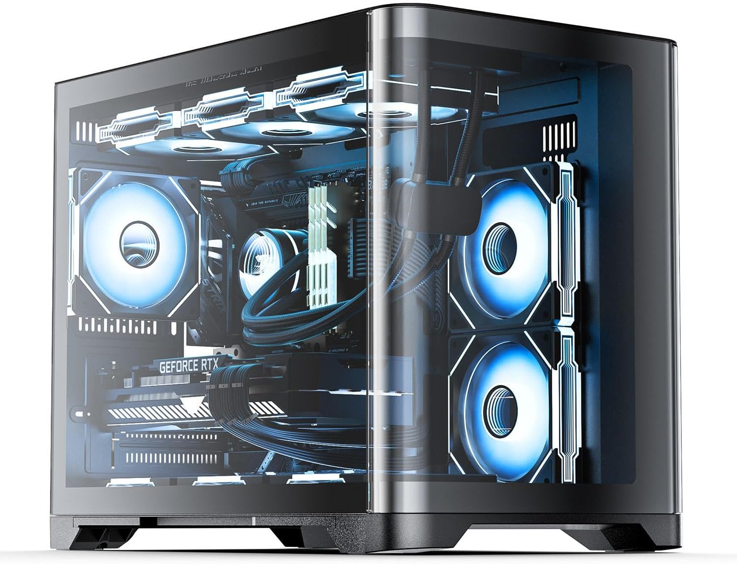 ALKETRON - IceCube-T100 - Mid-Tower Computer Case/Gaming Cabinet - Black | Support M-ATX, ITX | Pre- Installed 120mm ARGB Fan with Remote (IceCube-T100, Black)