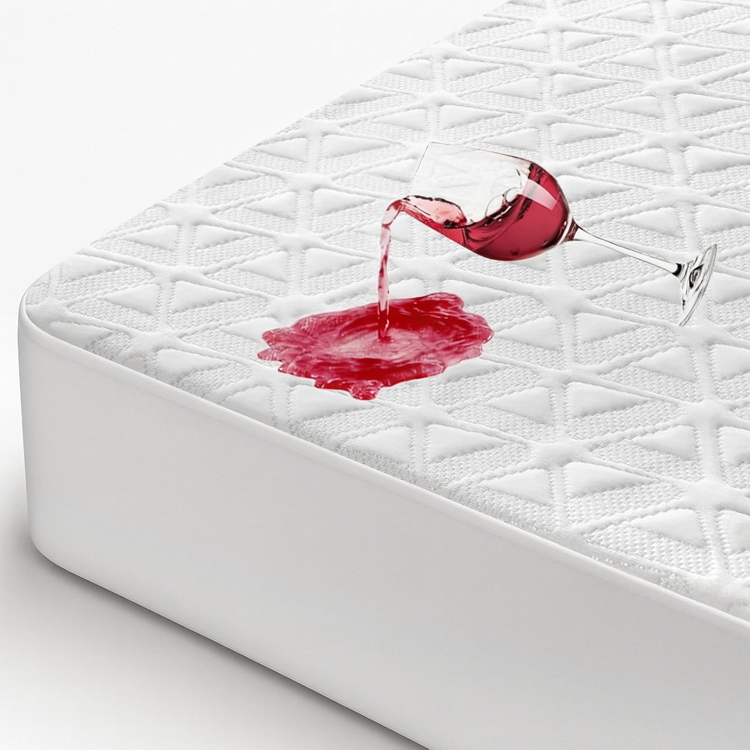 Waterproof Mattress Protector Queen Size Soft Breathable Mattress Pad with Deep Pocket 8-21 Noiseless 3D Air Fabric Cooling
