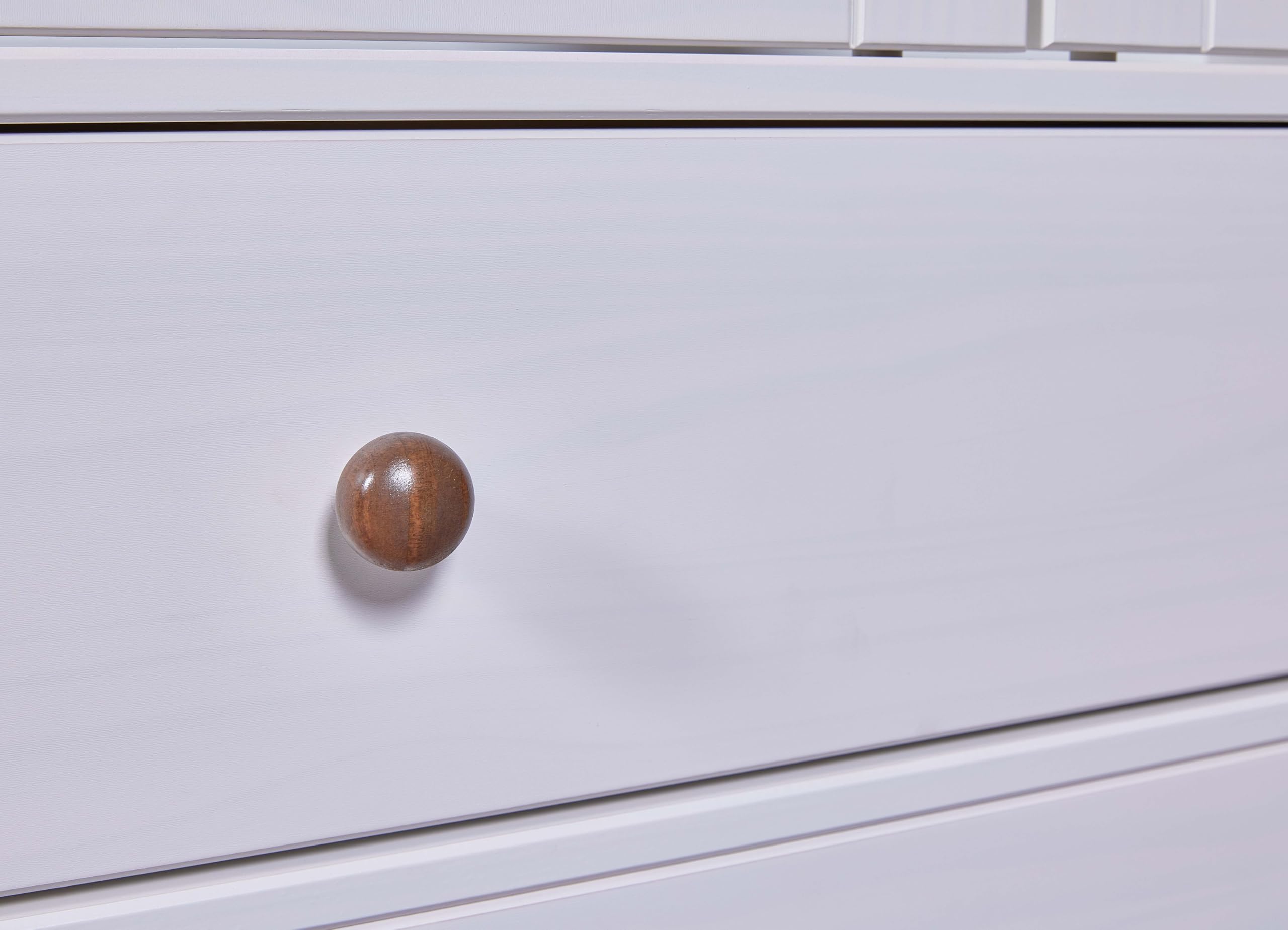 Inter Link – Vitrinenschrank – Buffet-Schrank - Geschirrschrank - Esszimmerschrank - Landhausstil – Vitrine - Kiefer - Massivholz FSC – 2 Türen – 3 Schubladen – 90 x 190 x 38 cm -Westerland 10 – Weiß