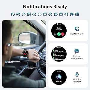 Blackview Smart Watch for Women Men (Make/Answer Calls),1.43''AMOLED Touchscreen Fitness Tracker with 100+ Sports Modes, Heart Rate/SpO2/Sleep Monitor/2 Straps, Smartwatch for iPhone & Android