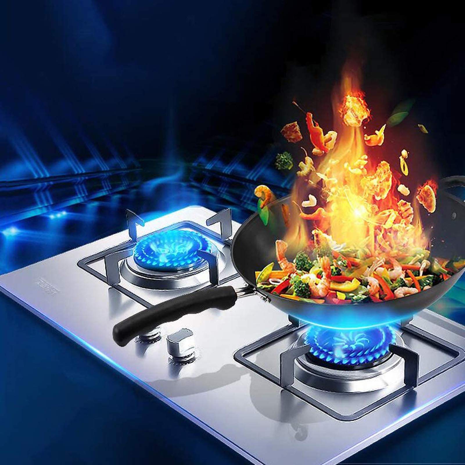 4.0KW Gas Cooktop 28 Inch Gas Hob Stovetop 2 Burners LPG/NG Dual Fuel