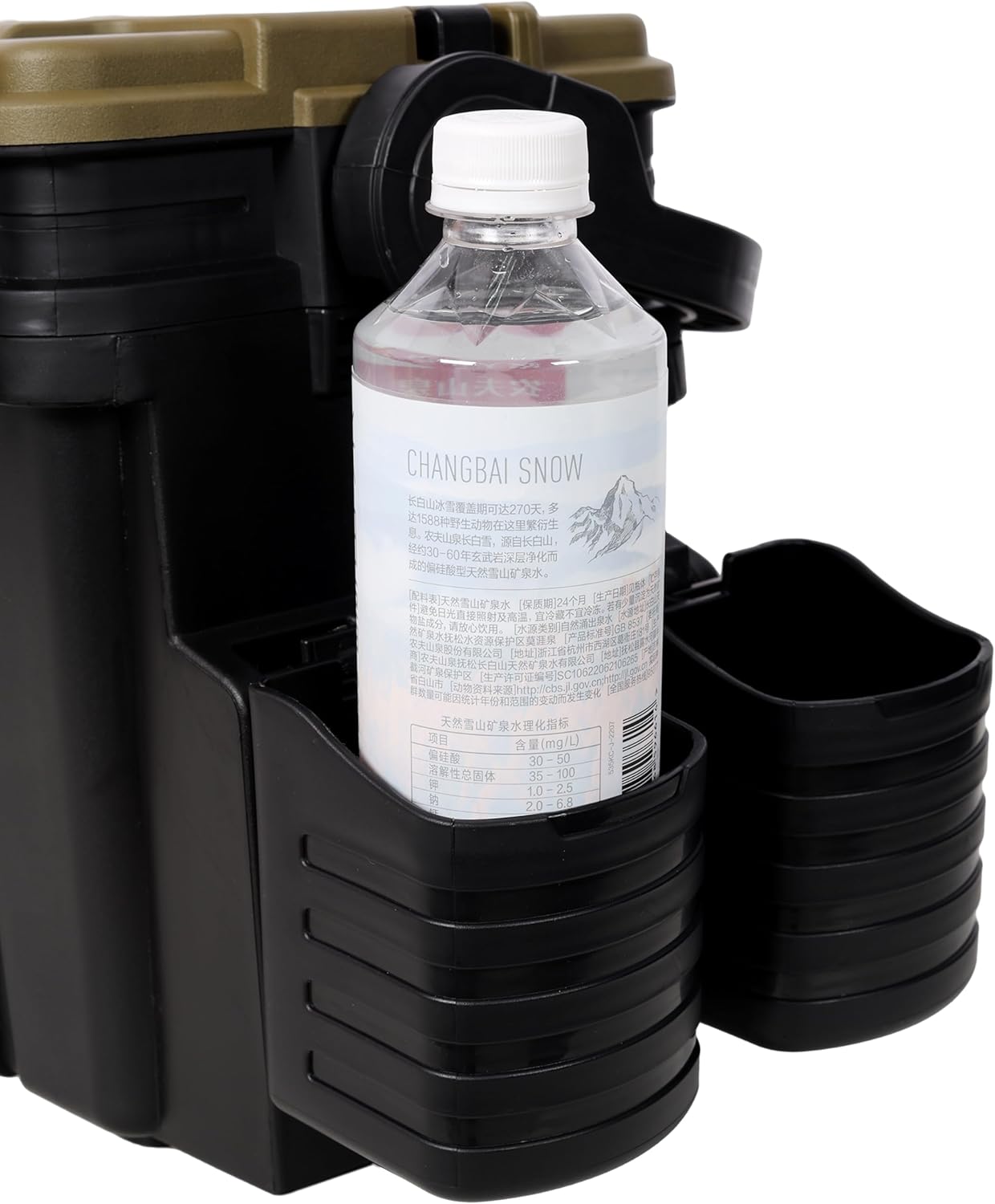 Dual-layer Fishing Tackle Box, Tackle Box Organizer Fishing Box Large, Plastic Portable Tackle Storage Box with 2pcs Rod Holder, 2pcs Cup Holder, 1pc Carring Strap