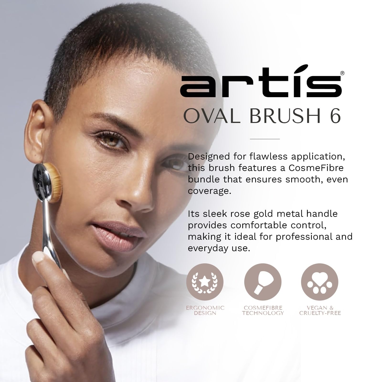Artis Elite Pinceau ovale 6 - Miroir, 1 pinceau de maquillage.