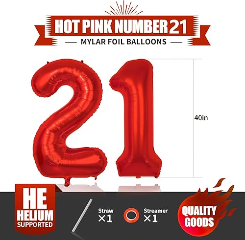 Miniatura 9 de Giant, Red 11 Balloons Number Set - 40 Inch Red Number 11 Balloon for 11th Birthday Decorations for Boys Number 11 Balloons For Birthdays Party