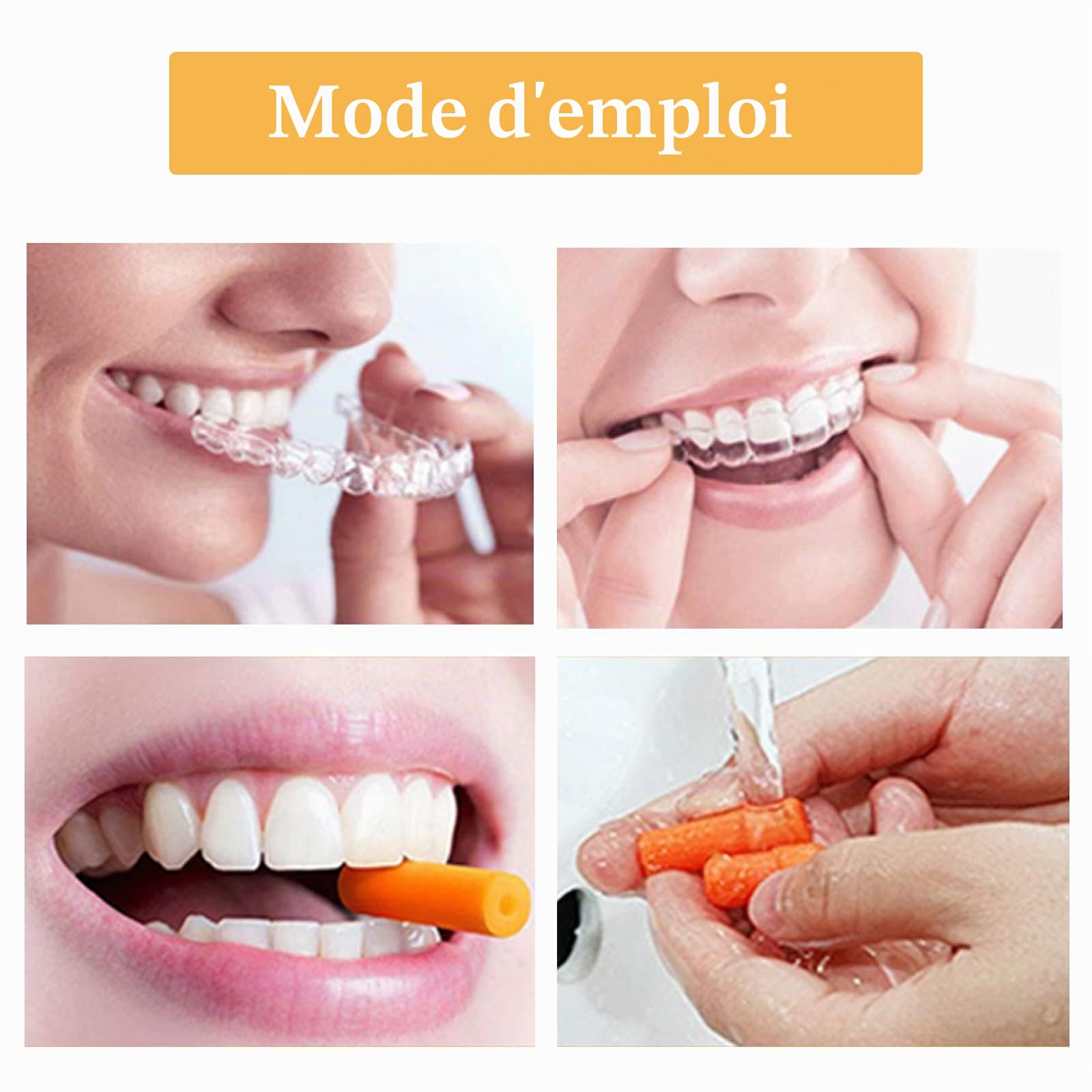 Lot de 12 aligneurs dentaires à mâcher pour gouttières orthodontiques, réutilisables (6 couleurs)