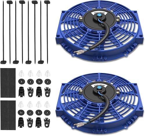 Juego de ensamblaje para ventilador eléctrico de automotor de alto rendimiento de Dynasty, juego de 2, Azul