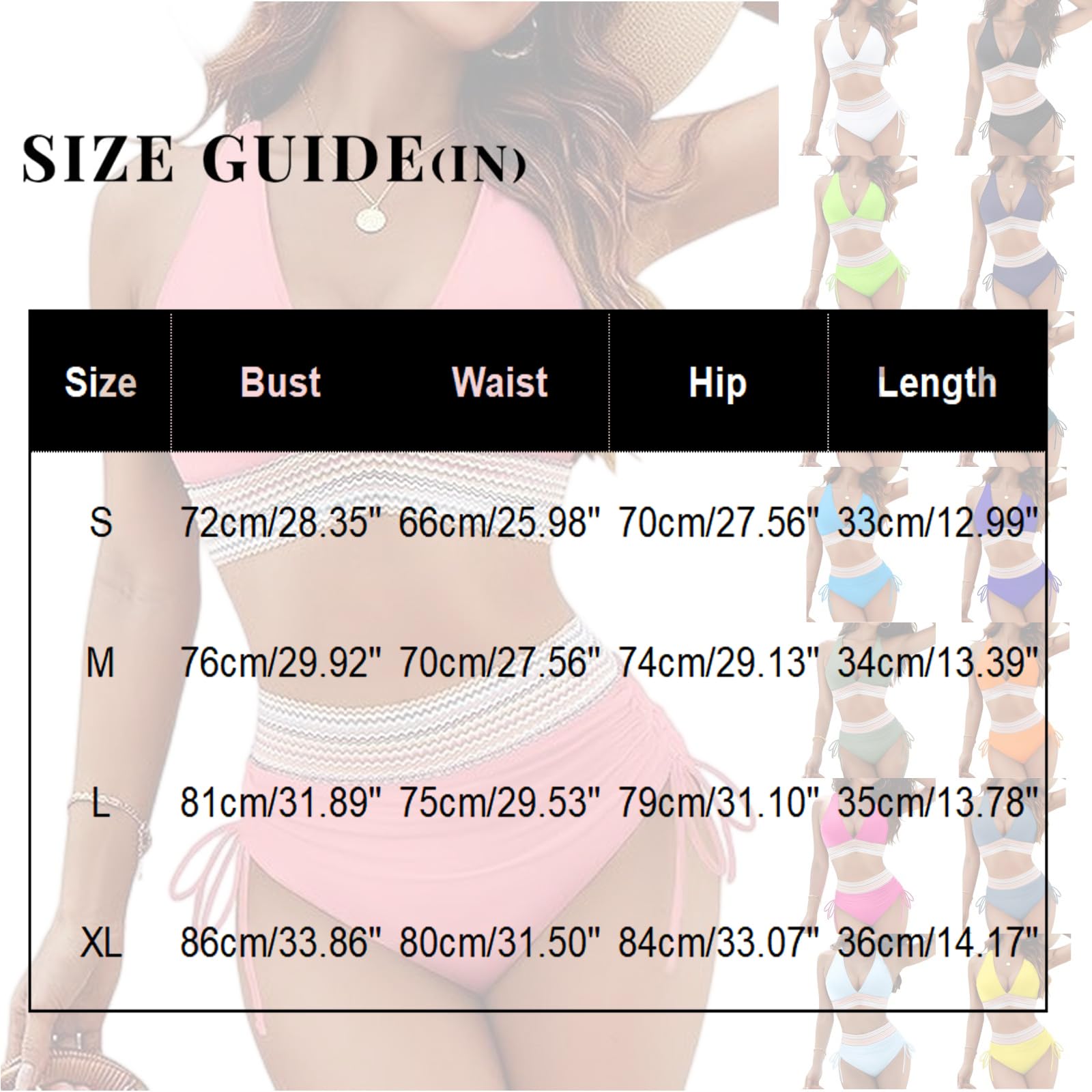 Saymany Push Up Bikini Damen Sommer Push Up Bademode Bauchweg High Waist Bikini Sexy V Ausschnitt Badeanzug Elegant Gepolstert Swimwear Badeanzüge Große Größe Strandmode Für Strand Pool & Urlaub