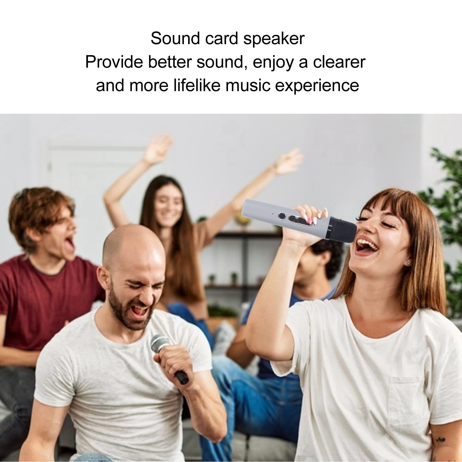 Bezprzewodowy Sprzęt do Karaoke z Głośnikiem z kartą dźwiękową z Chipem DSP, 2 Mikrofonami dla Dorosłych Dzieci, Przenośny Zestaw Mikrofonowy Przyjęcia, Spotkania
