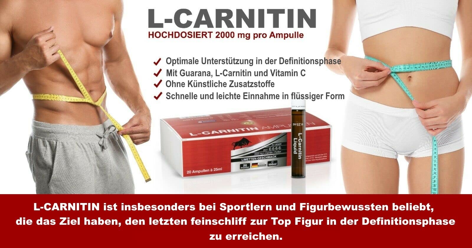 l carnitin ampullen L-CARNITIN 20 Stück á 25ml mit Vitamin C - Hochdosiert 2000 mg pro Ampulle Suitable for all skin ghk-cu peptide injection before Joint Support Klow:Single