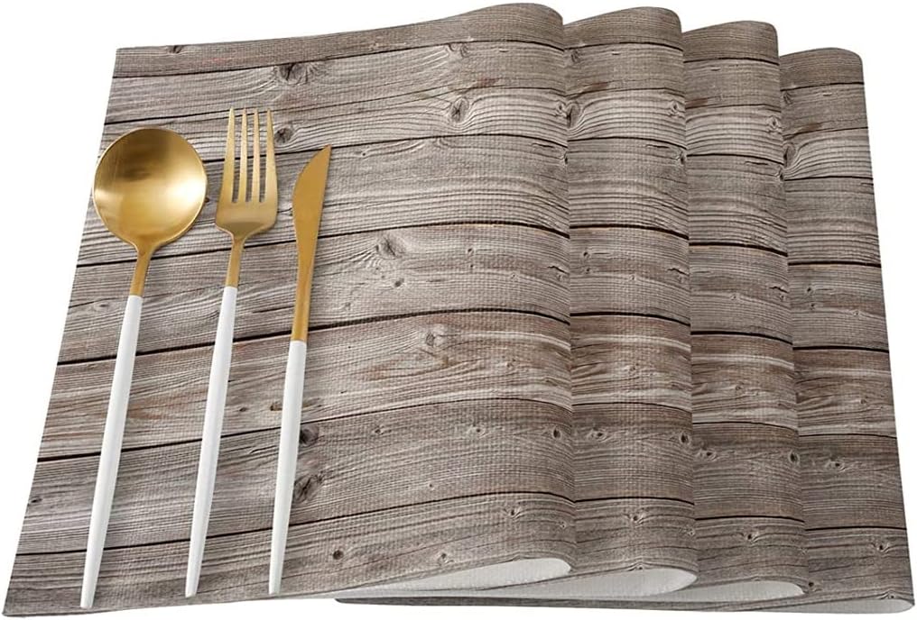 Placemats 4 Pieces Linen Oil Resistant Insulated Placemat Coasters for Kitchen Plate Mat Decoration