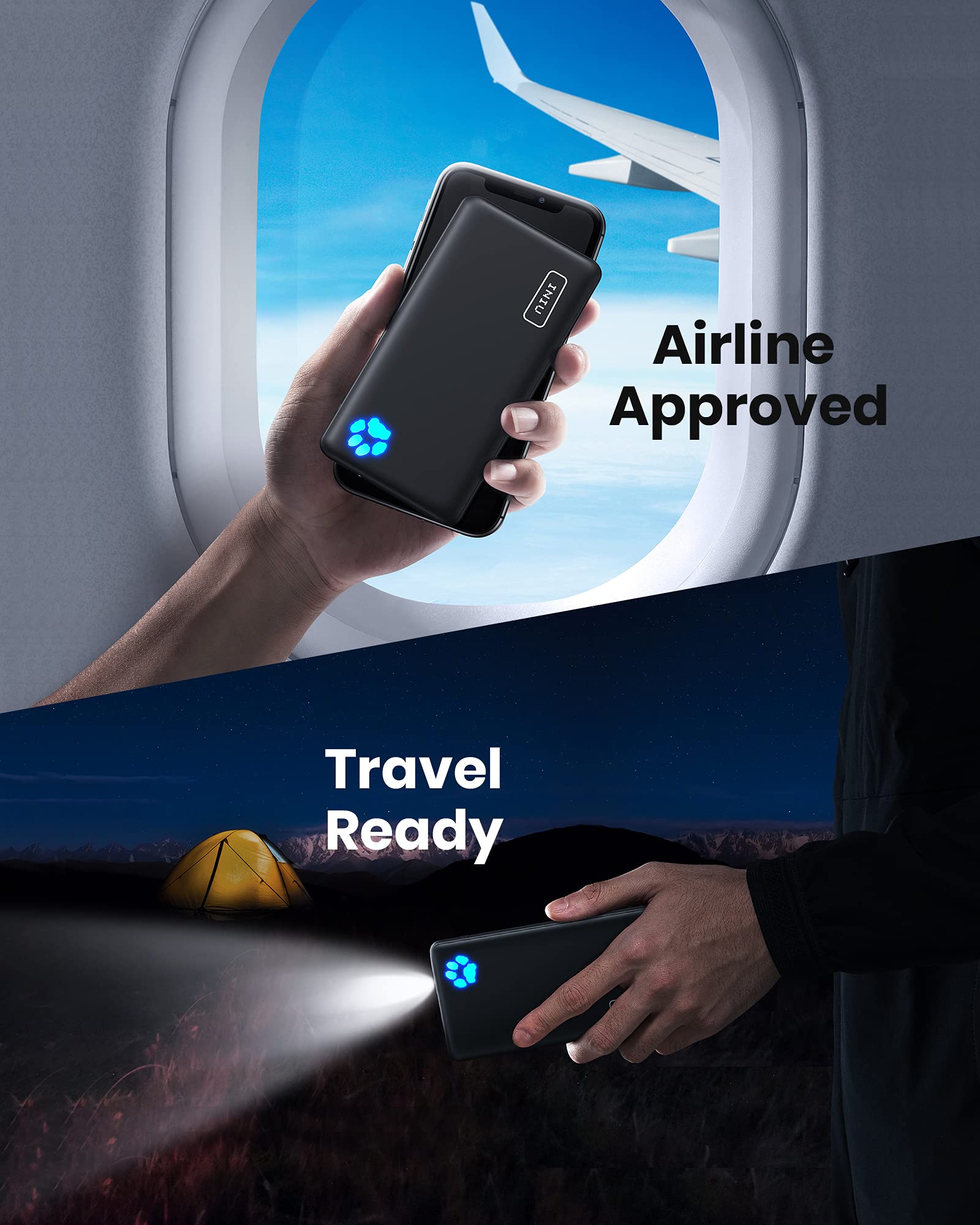 INIU B41 Portable Charger airline approved and travel ready