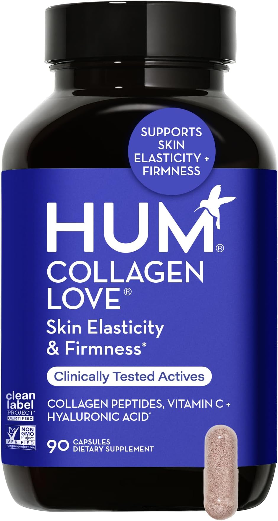 HUMCollagen Love - Support Firm Skin & Elasticity - Reduce Signs of Ageing - Premium Collagen, Vitamin C and a Powerful Antioxidant - 90 Capsules - 30 Day Supply
