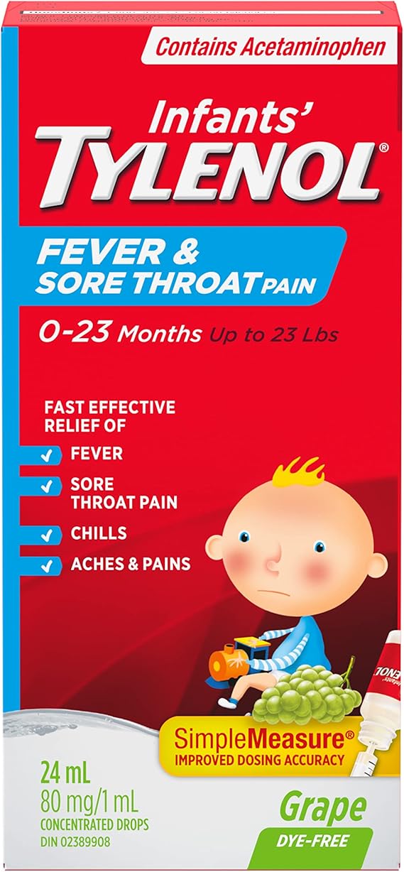 TYLENOL Infants' Fever and Sore Throat Pain Medicine, Oral suspension