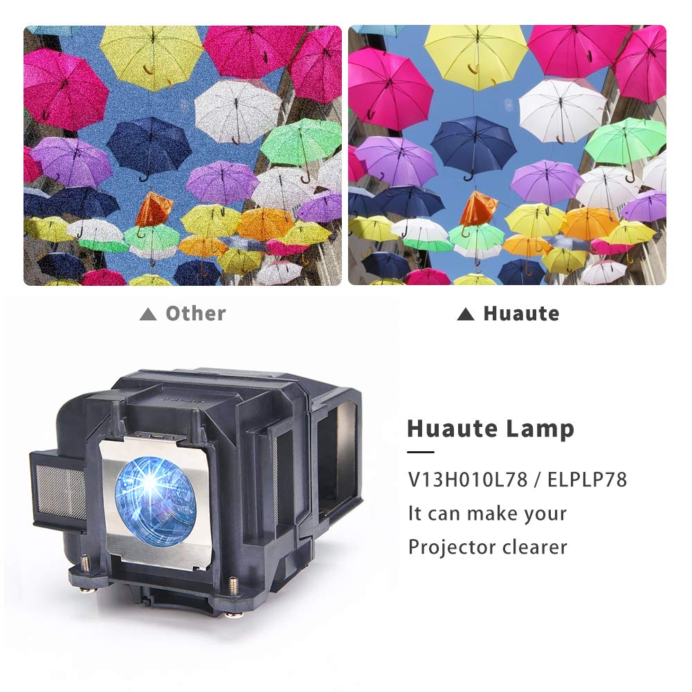 Huaute ELPL78 ELPLP88 Projector Replacement Lamp with Housing for Epson ELPLP78 PowerLite Home Cinema 2030 2000 730HD 725HD 600 VS230 VS330 VS335W EX3220 EX6220 EX7220 EX7230 EX7235 EX5220