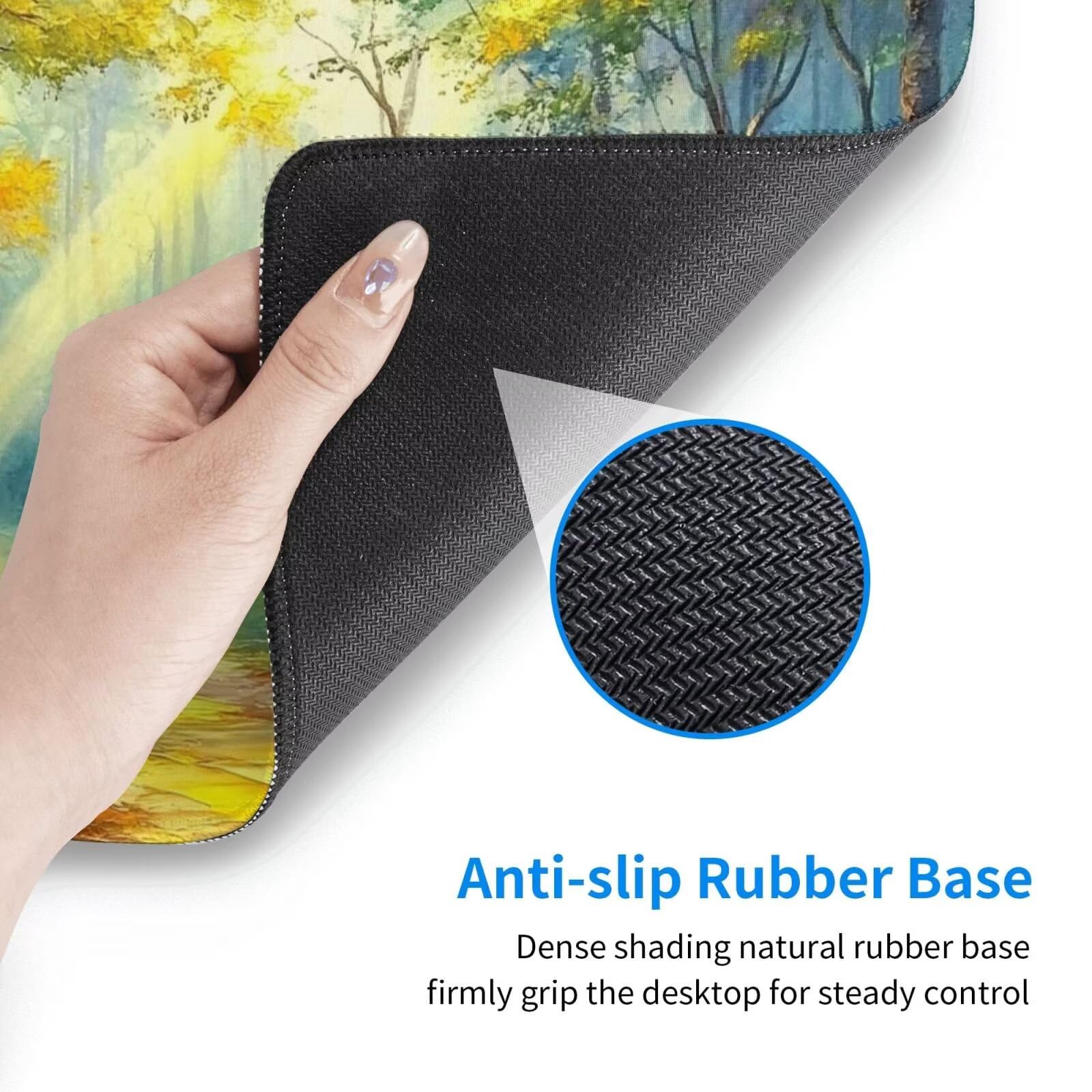 Alfombrilla Ratón Bosque Alfombrilla Ratón XXL 1600 x 800 mm, Paisaje Mouse Pad Gaming con Bordes Cosidos, Impermeable Mousepad XXL Base de Goma Antideslizante Duradera, Mouse Pad para Oficina Q874