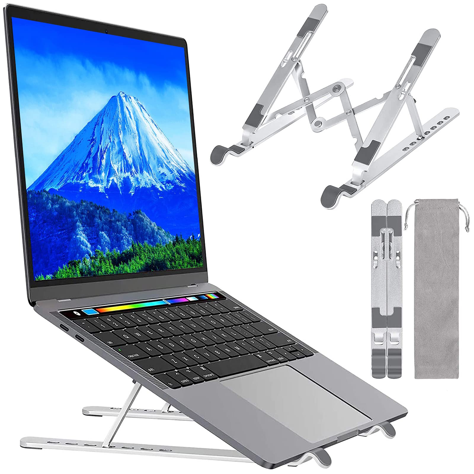 Amazon.co.jp: ノートパソコンスタンド 折りたたみ式 7段の高さ調節