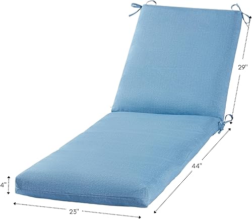 Miniatura 6 de Greendale Home Fashions Cojín reversible para silla de salón para exteriores, color azul jaspeado