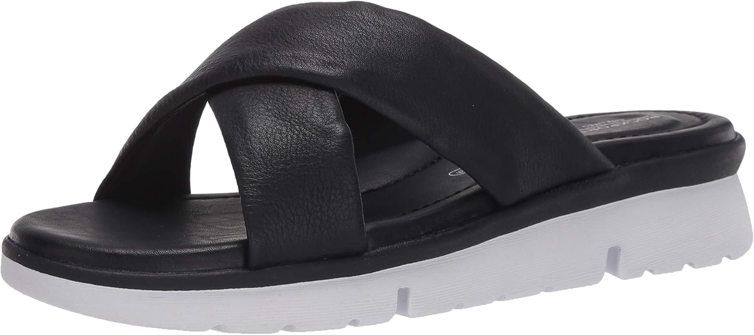 Rockport Women's R-Evolution Sandal X-Band Slide Sport, Black, 10